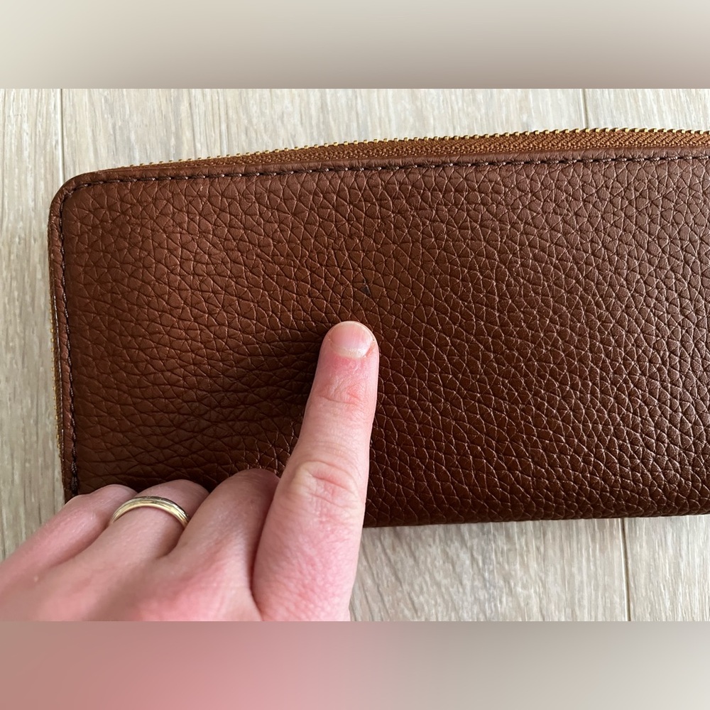 NWT Fossil Madison Zip Clutch Medium Brown - Picture 4 of 8